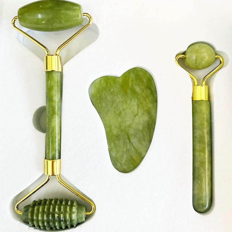 Jade Roller & Gua Sha Facial Set for Lifting & Skin Glow